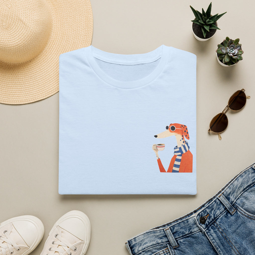 Fred The Dog Collection/ Base tee/ Fred Sipping Coffee