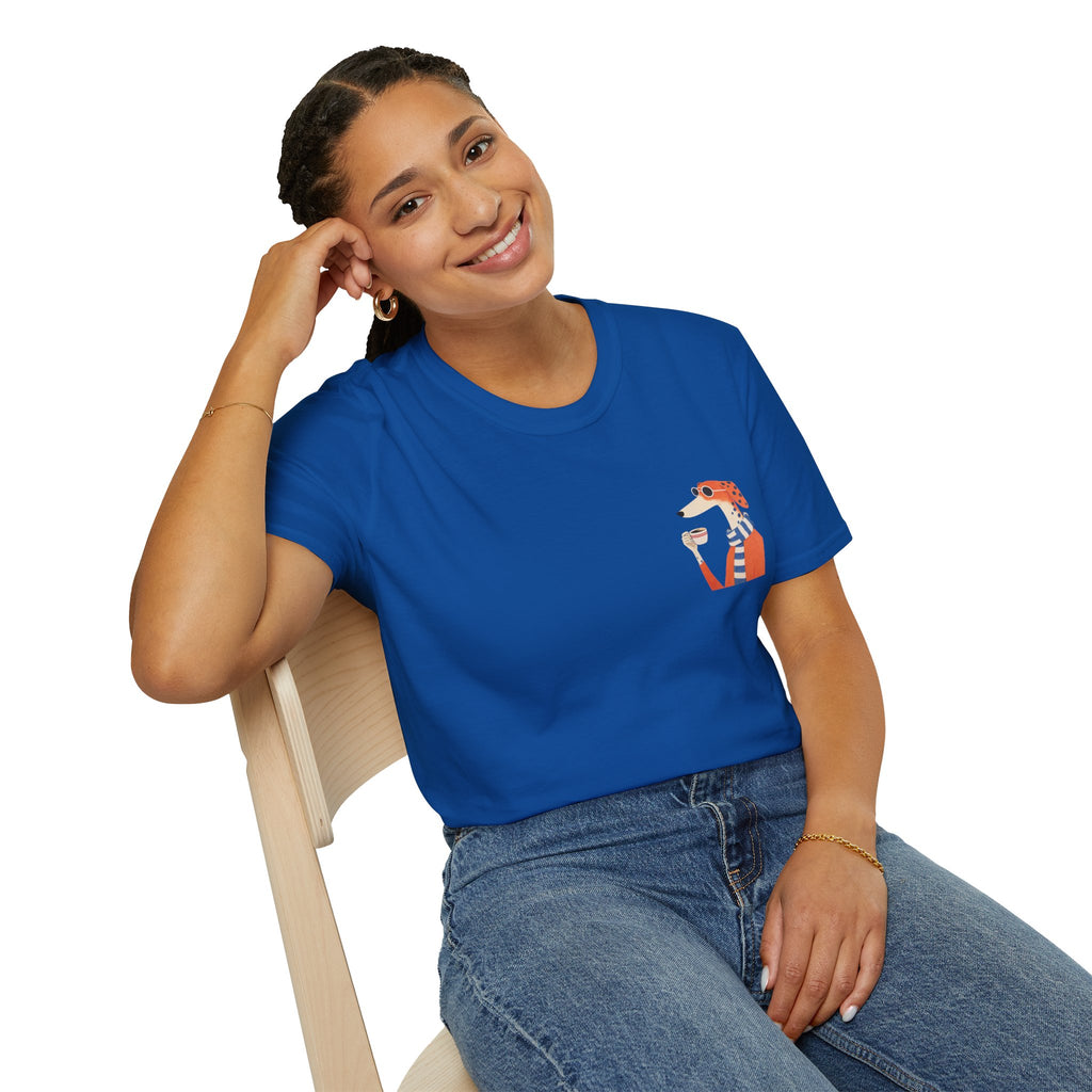 Fred The Dog Collection/ Base tee/ Fred Sipping Coffee