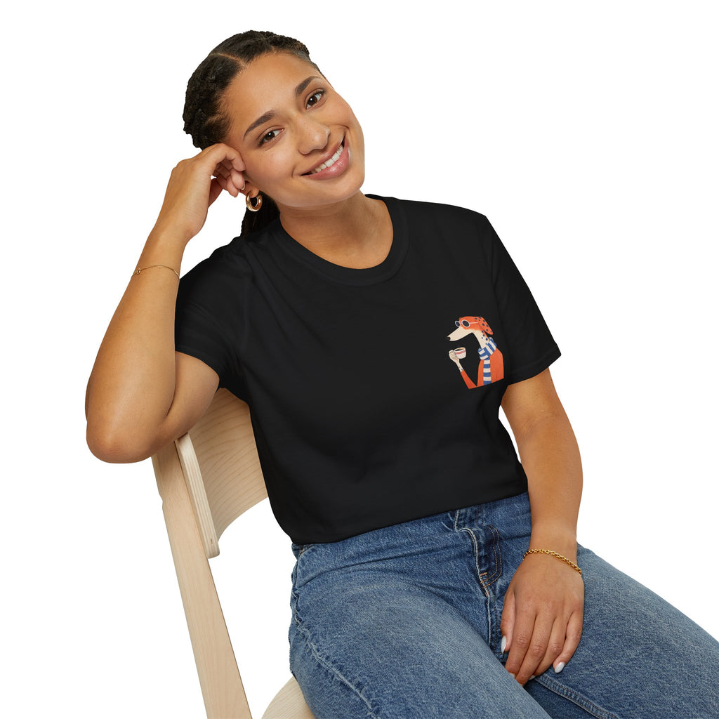 Fred The Dog Collection/ Base tee/ Fred Sipping Coffee