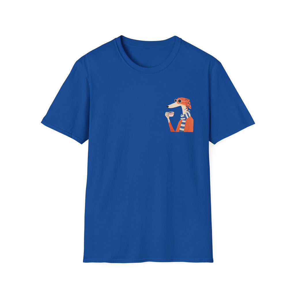 Fred The Dog Collection/ Base tee/ Fred Sipping Coffee