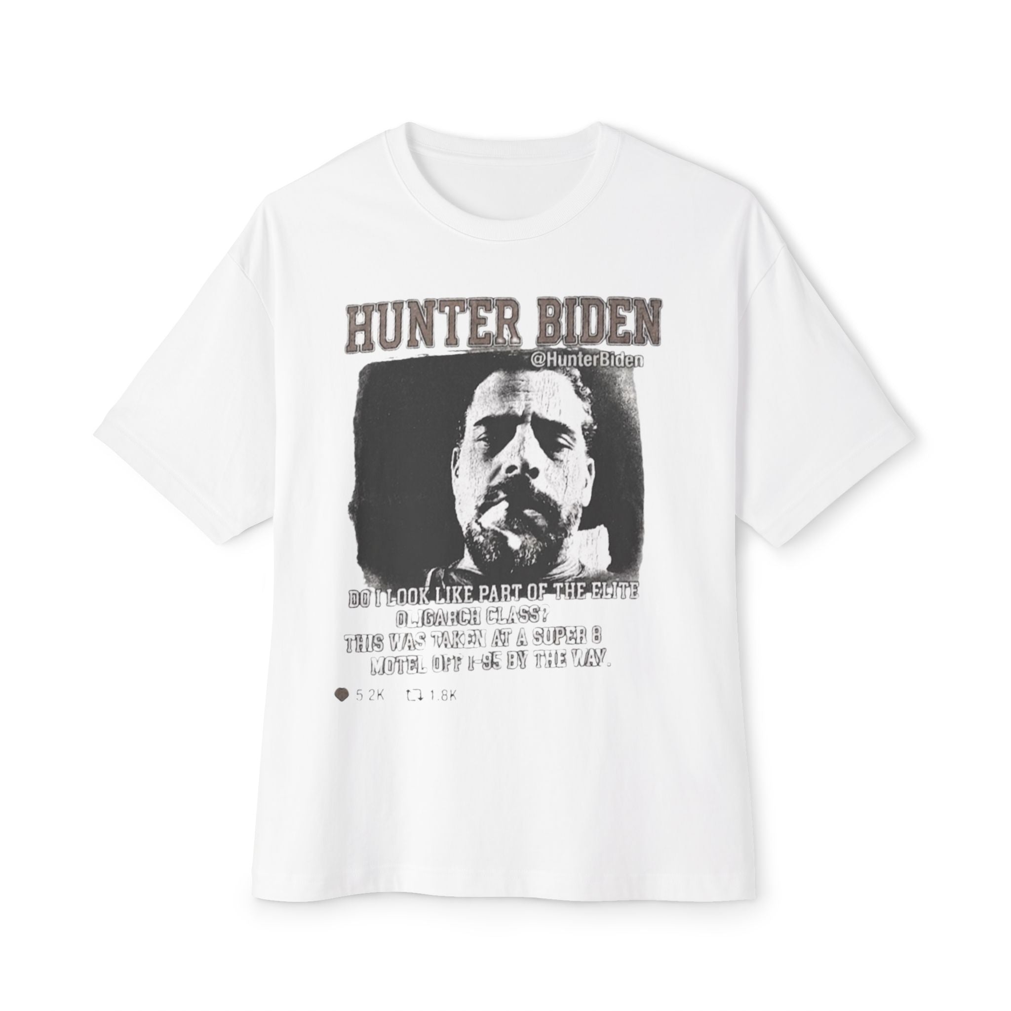 Hunter Biden Black/White Graphic Tee — Vintage Mugshot Style Political T‑Shirt