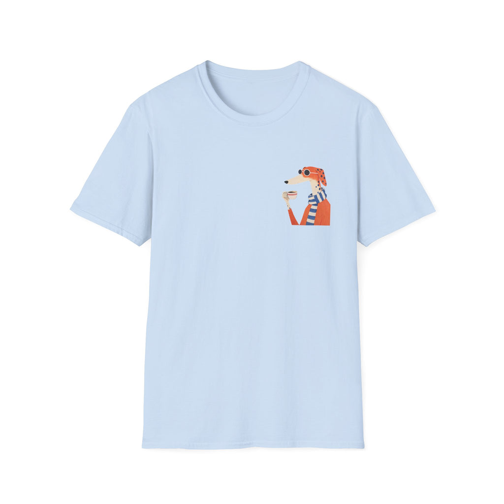 Fred The Dog Collection/ Base tee/ Fred Sipping Coffee