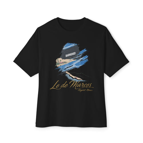 Boxy Tee — Coastal Brushstroke "La de Marcos" Graphic Shirt
