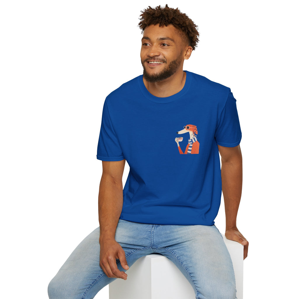 Fred The Dog Collection/ Base tee/ Fred Sipping Coffee