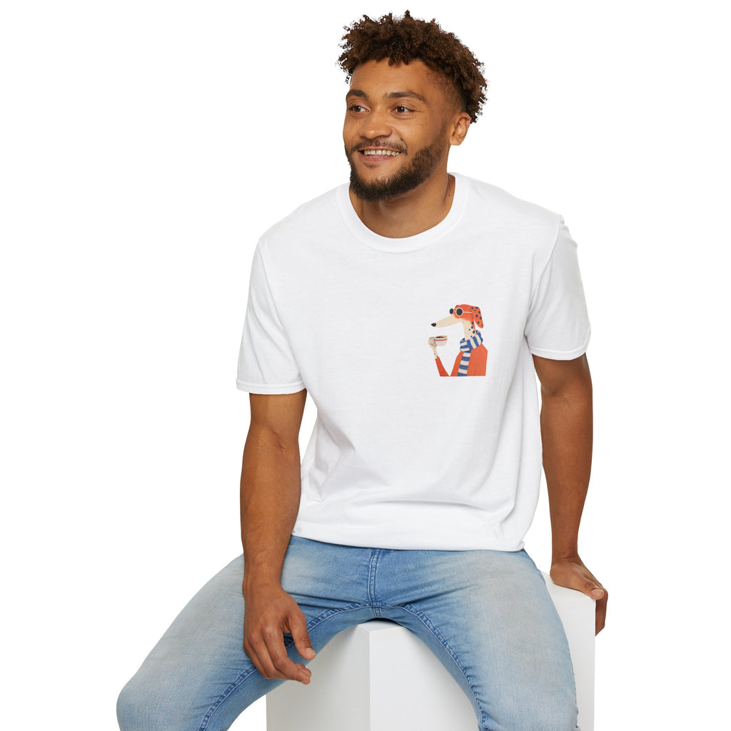 Fred The Dog Collection/ Base tee/ Fred Sipping Coffee