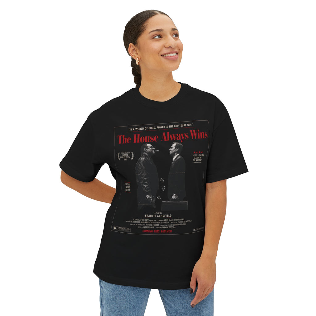 Boxy Tee - 'The House Always Wins' Noir Movie Poster Shirt