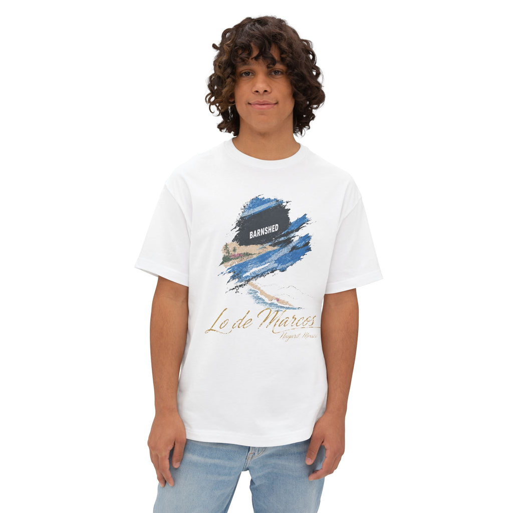 Boxy Tee — Coastal Brushstroke "La de Marcos" Graphic Shirt