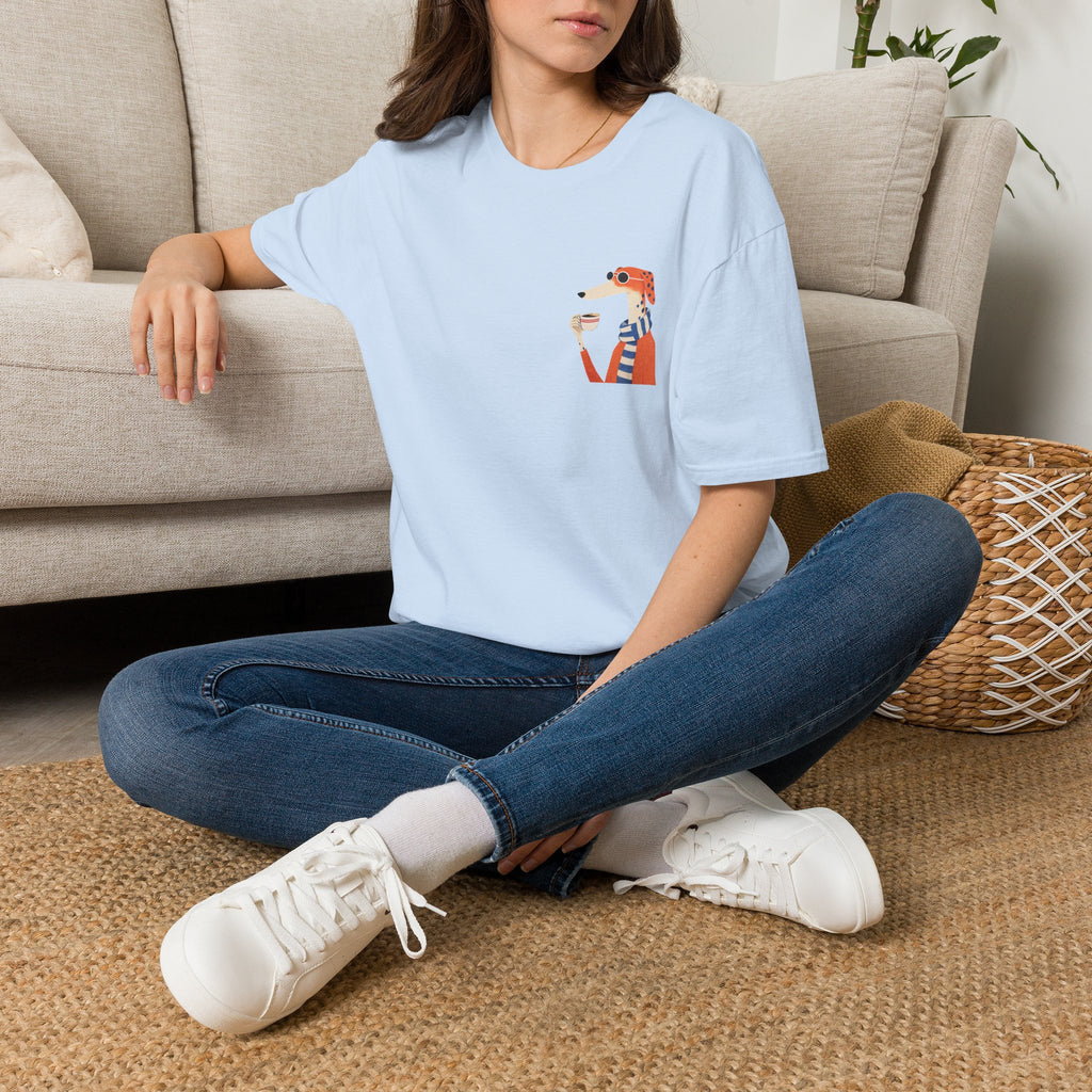 Fred The Dog Collection/ Base tee/ Fred Sipping Coffee