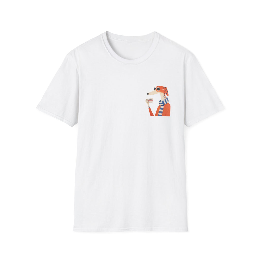 Fred The Dog Collection/ Base tee/ Fred Sipping Coffee