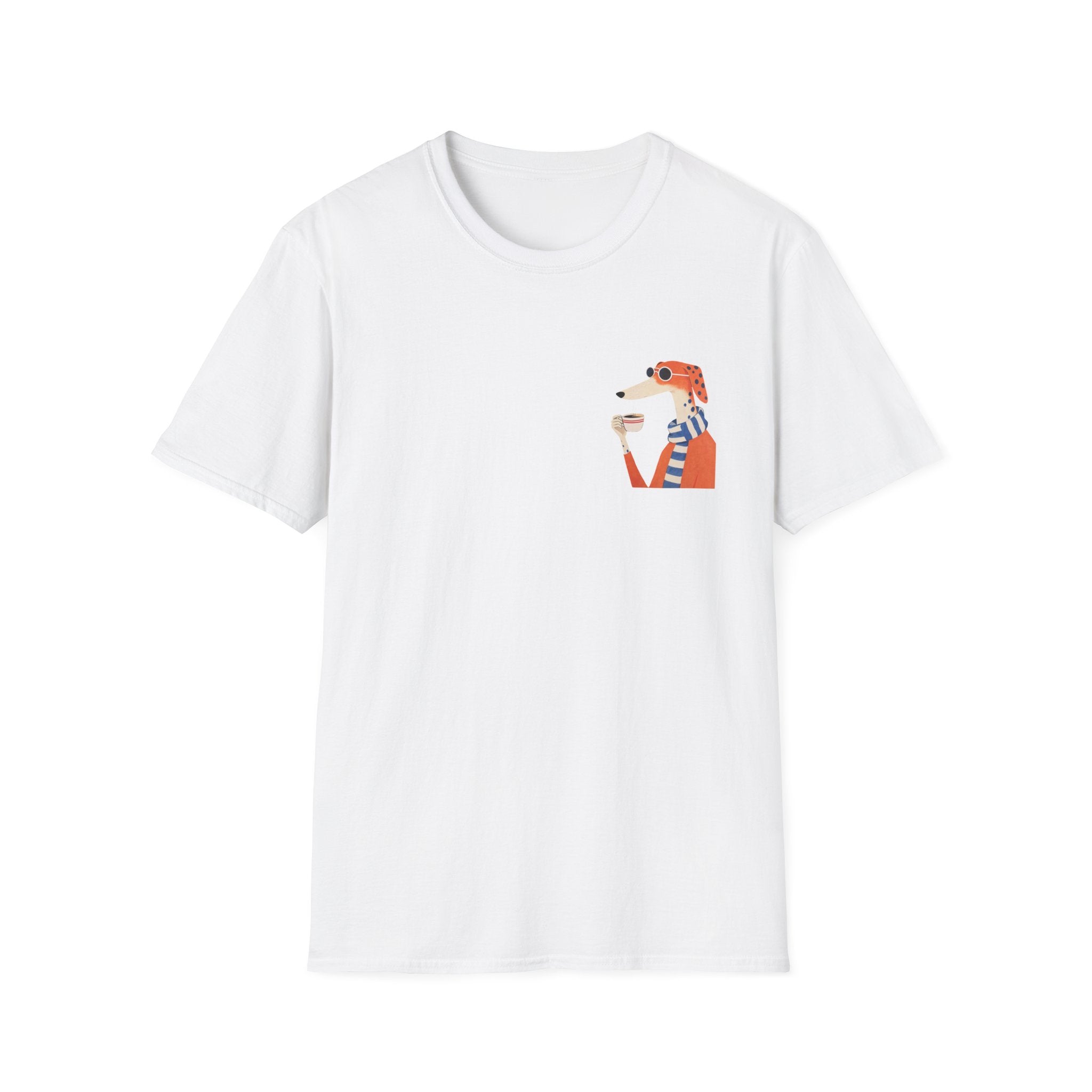 Fred The Dog Collection/ Base tee/ Fred Sipping Coffee