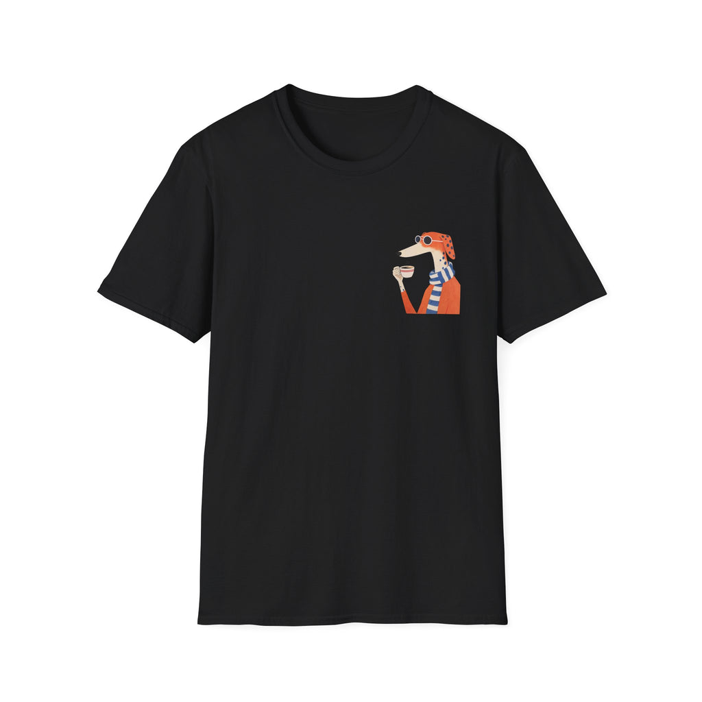 Fred The Dog Collection/ Base tee/ Fred Sipping Coffee