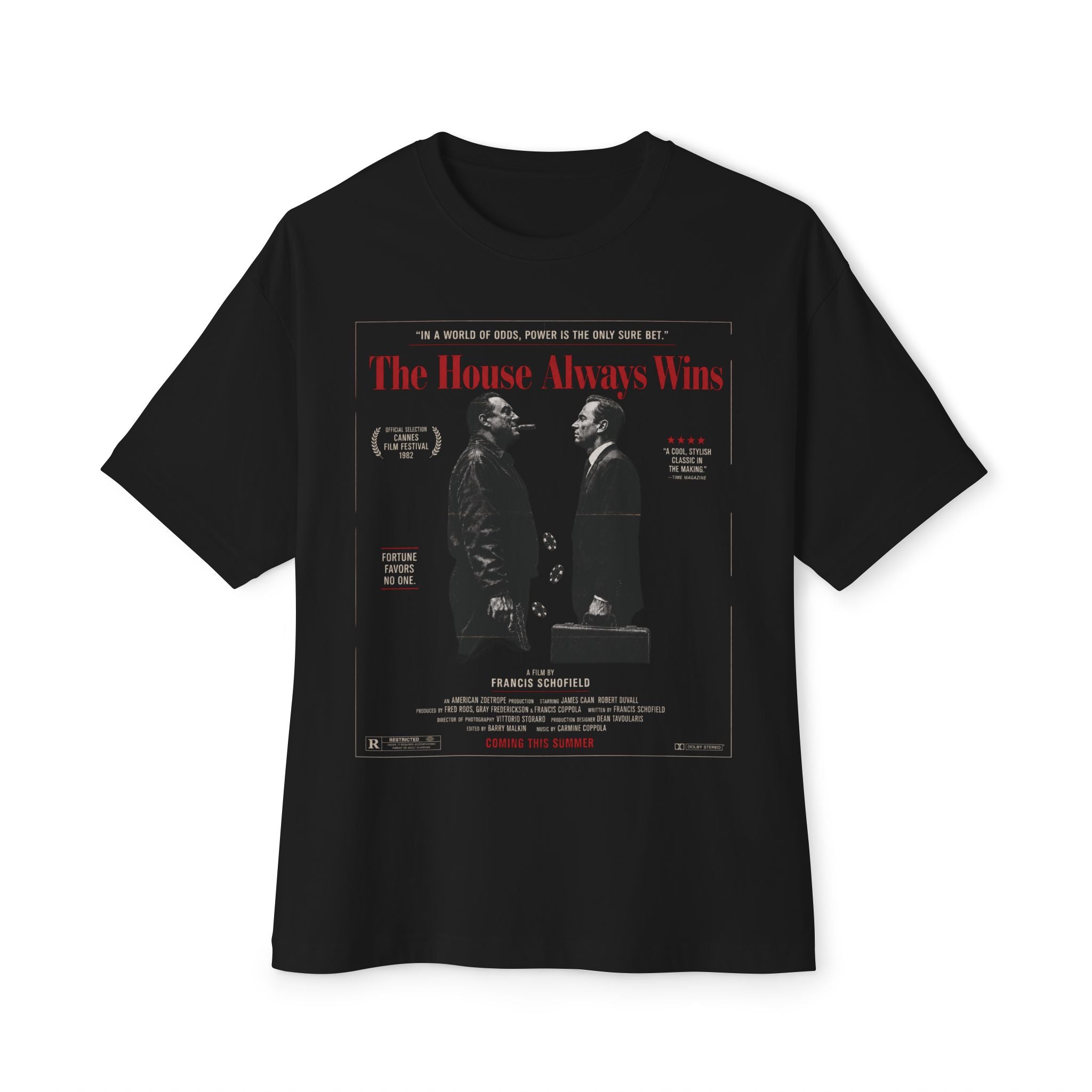 Boxy Tee - 'The House Always Wins' Noir Movie Poster Shirt